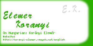 elemer koranyi business card